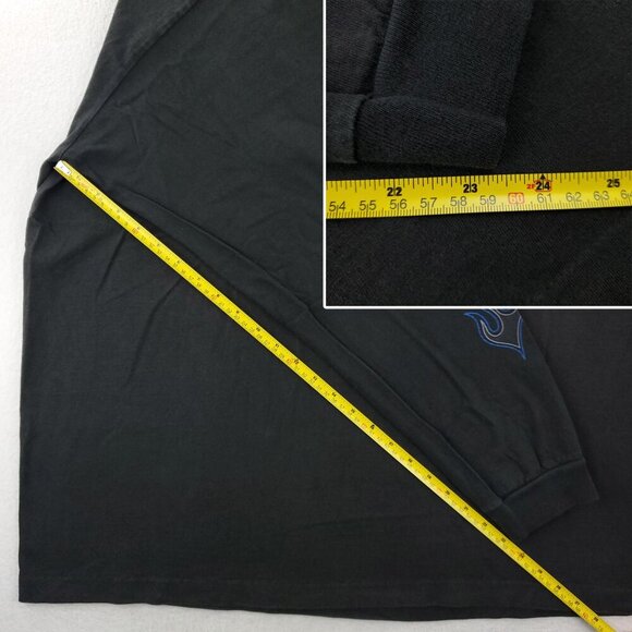 Harley Davidson Vintage T-Shirt 90s Blue Flames Long Sleeve USA Flag Whitt's 3XL - Picture 10 of 12